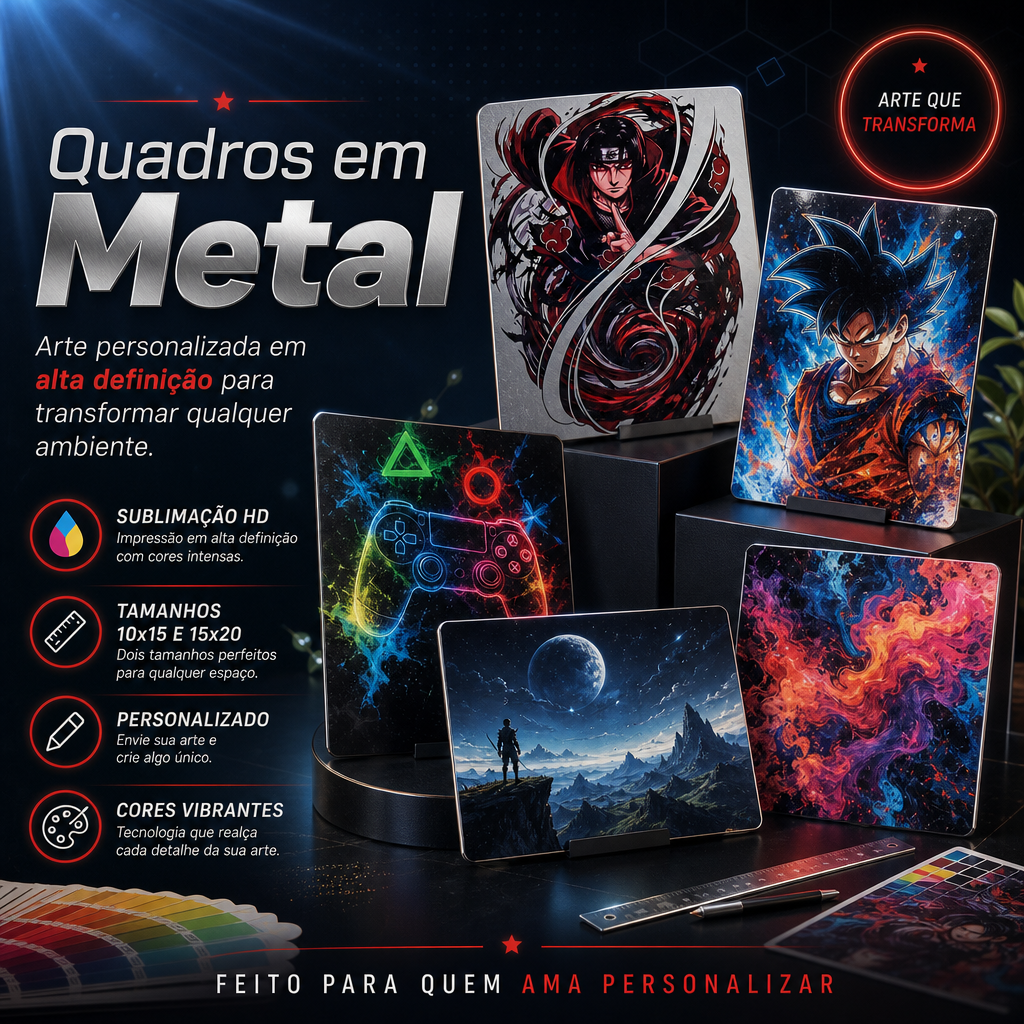 Quadro em Metal Personalizado - Sublimação HD para Decorar seu Espaço